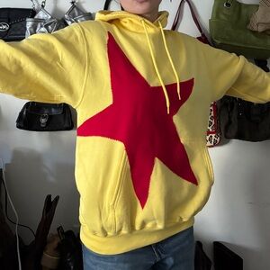 Yellow Hoodie with Red Star